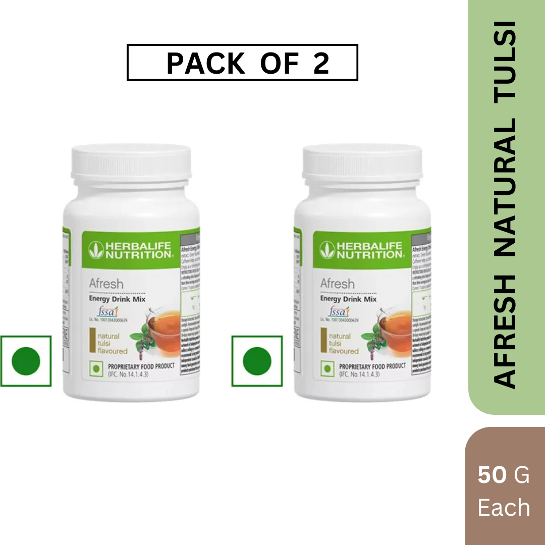 Herbalife Afresh Energy Drink Mix 50g Tulsi Pack Of 2